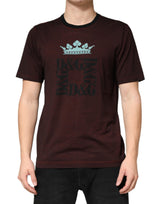 T-shirt homme Dolce &amp; Gabbana bordeaux à col rond en coton DG Crown