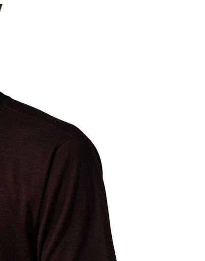 T-shirt homme Dolce &amp; Gabbana bordeaux à col rond en coton DG Crown