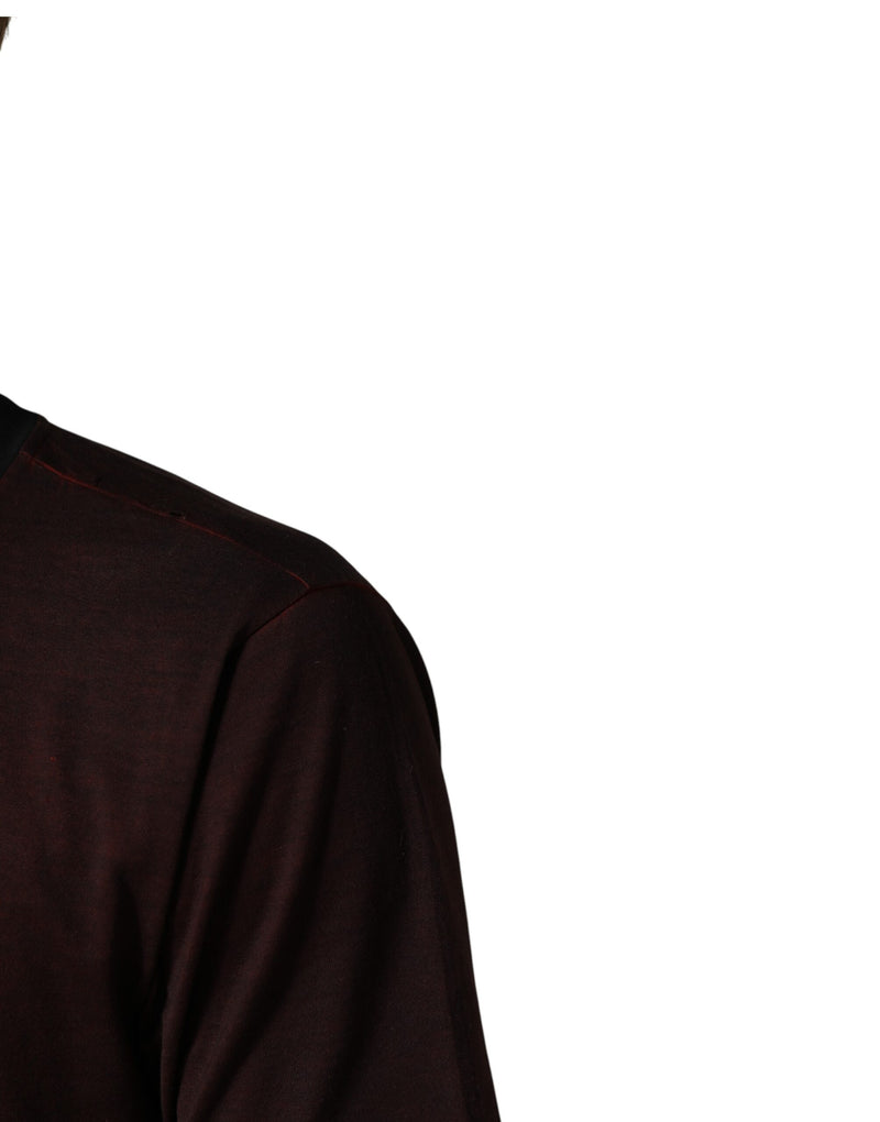T-shirt homme Dolce &amp; Gabbana bordeaux à col rond en coton DG Crown