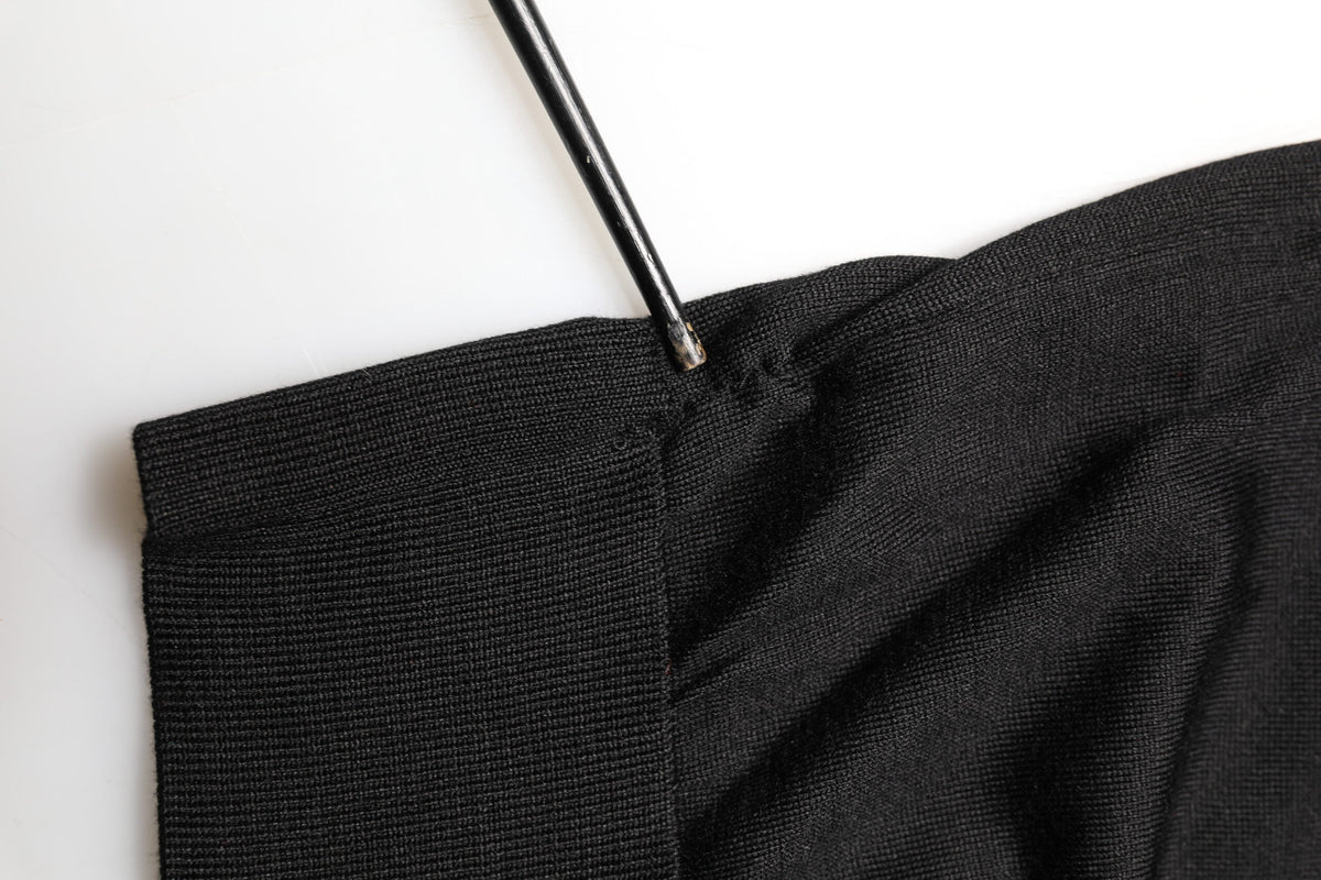 Polo Dolce &amp; Gabbana noir en soie à col et manches courtes