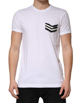 T-shirt Dolce &amp; Gabbana à rayures blanches en coton et col rond