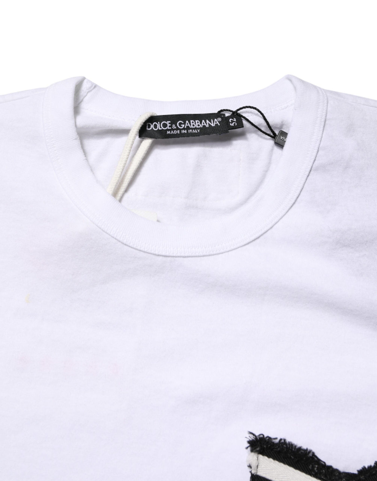 T-shirt Dolce &amp; Gabbana à rayures blanches en coton et col rond