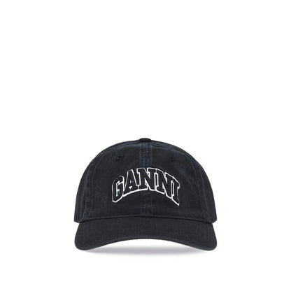 Casquette Ganni en coton noir (casquette de baseball)