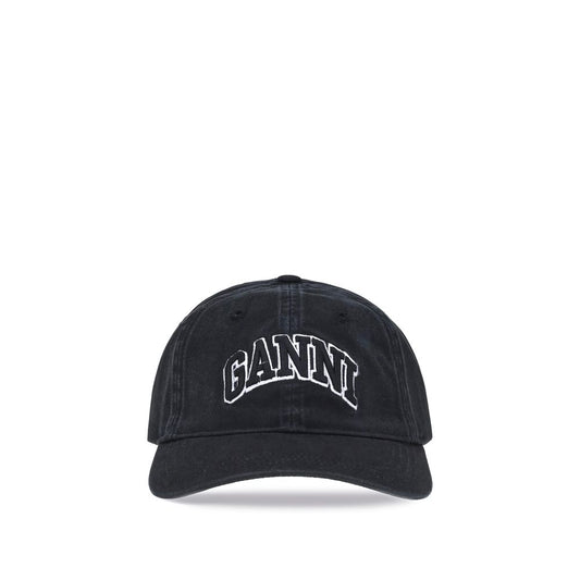 Casquette Ganni en coton noir (casquette de baseball)