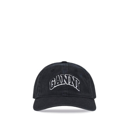 Casquette Ganni en coton noir (casquette de baseball)