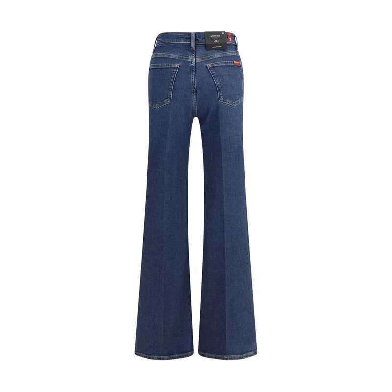 7FOR Blue Cotton Flared Jeans - Modern Dojo Style