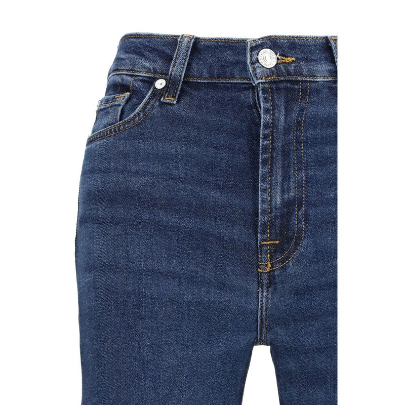 7FOR Blue Cotton Flared Jeans - Modern Dojo Style