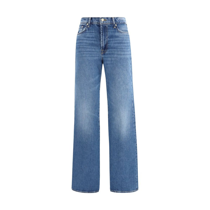 7FOR Blue Cotton Flared Jeans for Women - Chic Retro Style