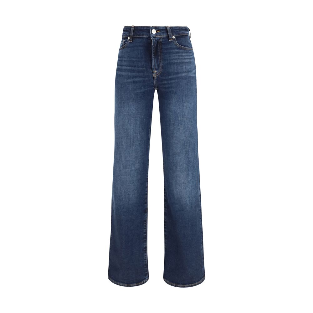 7FOR Blue Cotton Bootcut Jeans - Slim Illusion