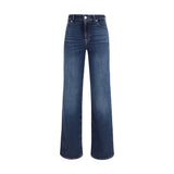 7FOR Blue Cotton Bootcut Jeans - Slim Illusion