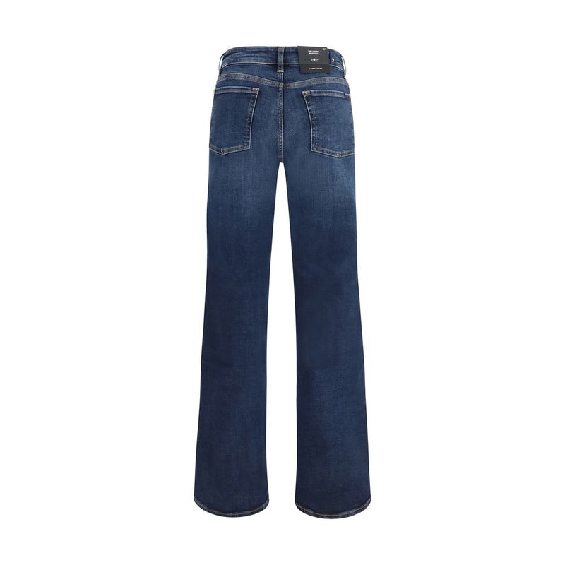 7FOR Blue Cotton Bootcut Jeans - Slim Illusion