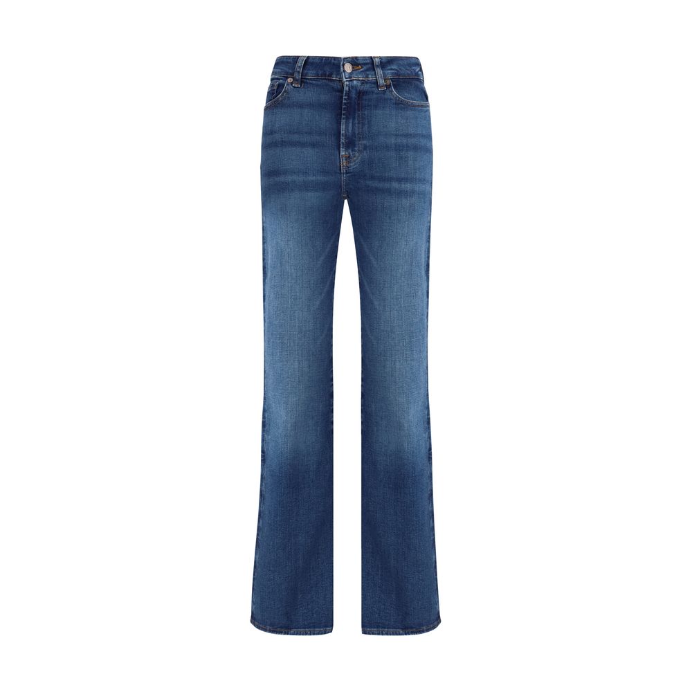 7FOR Blue Cotton Bootcut Jeans - Slim Illusion Style