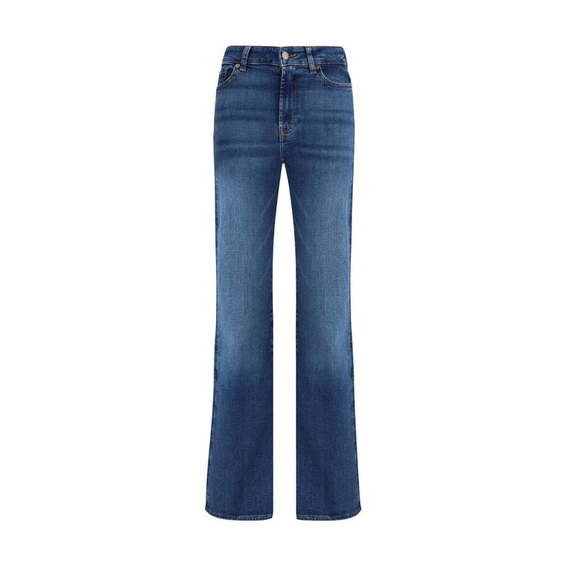7FOR Blue Cotton Bootcut Jeans - Slim Illusion Style
