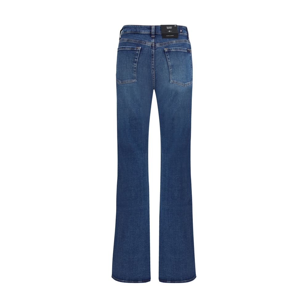 7FOR Blue Cotton Bootcut Jeans - Slim Illusion Style