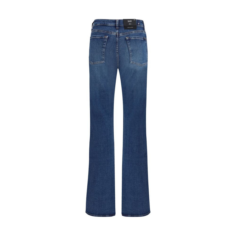 7FOR Blue Cotton Bootcut Jeans - Slim Illusion Style