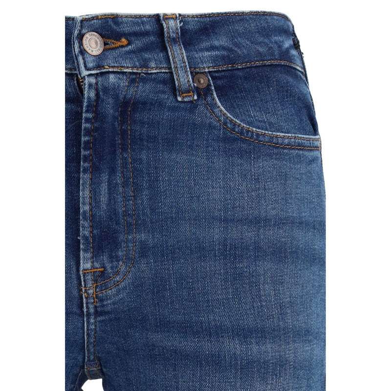 7FOR Blue Cotton Bootcut Jeans - Slim Illusion Style