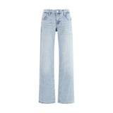 7FOR Light Blue Cotton Straight-Leg Jeans for Women