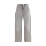 7FOR Gray Cotton Relaxed Fit Jeans - Bonnie Curvilinear