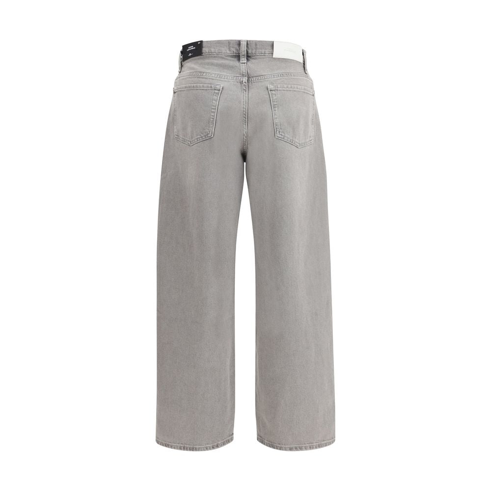 7FOR Gray Cotton Relaxed Fit Jeans - Bonnie Curvilinear