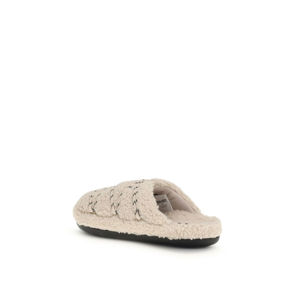 Moon Boot Teddy Slipper Beige Polyamide Flats for Women