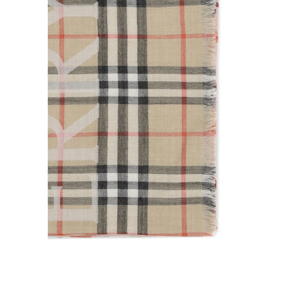 Écharpe en laine beige Burberry