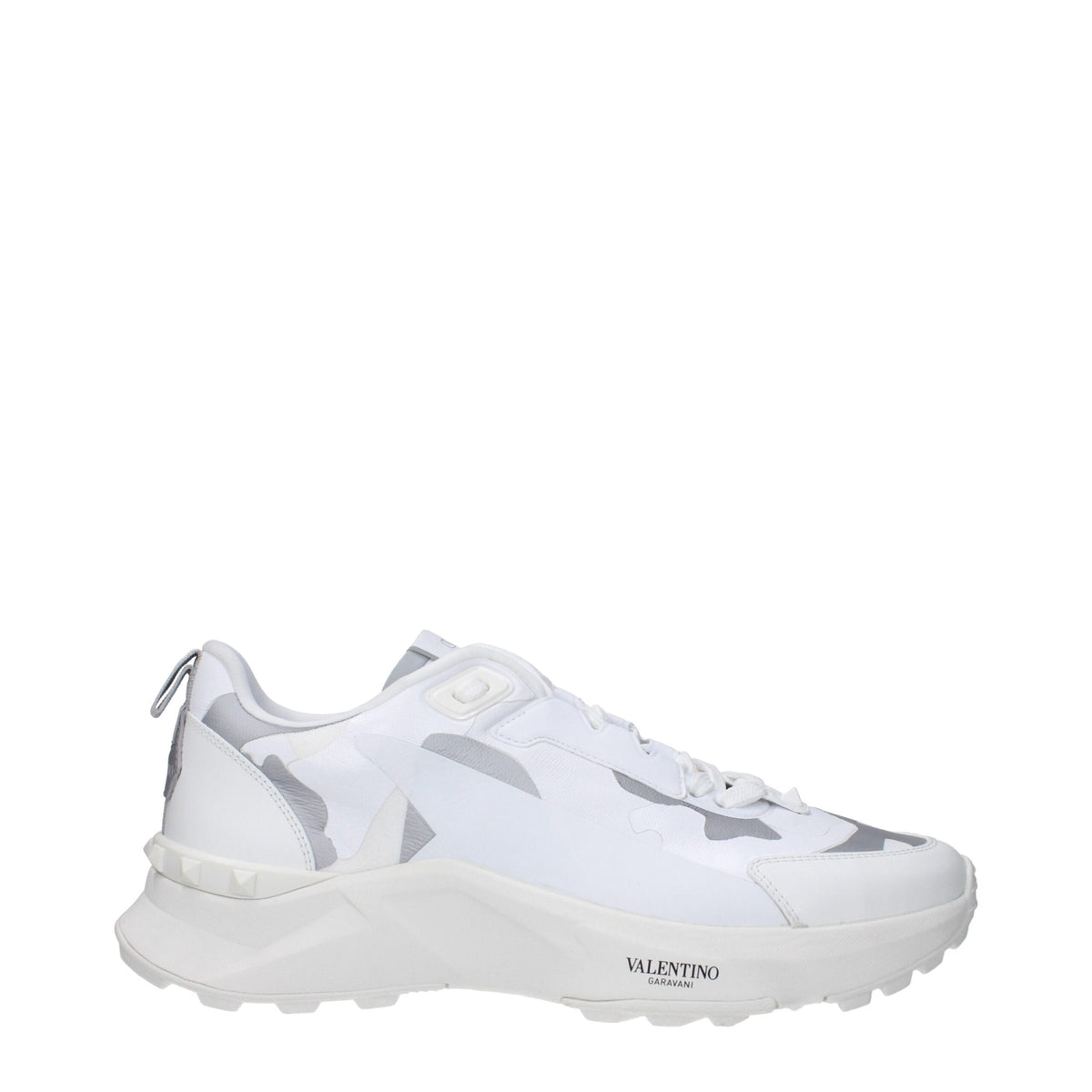 Valentino Garavani White Fabric Athletic Sneakers for Men