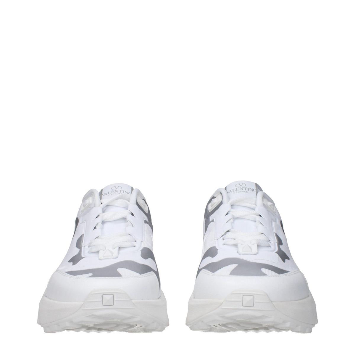 Valentino Garavani White Fabric Athletic Sneakers for Men