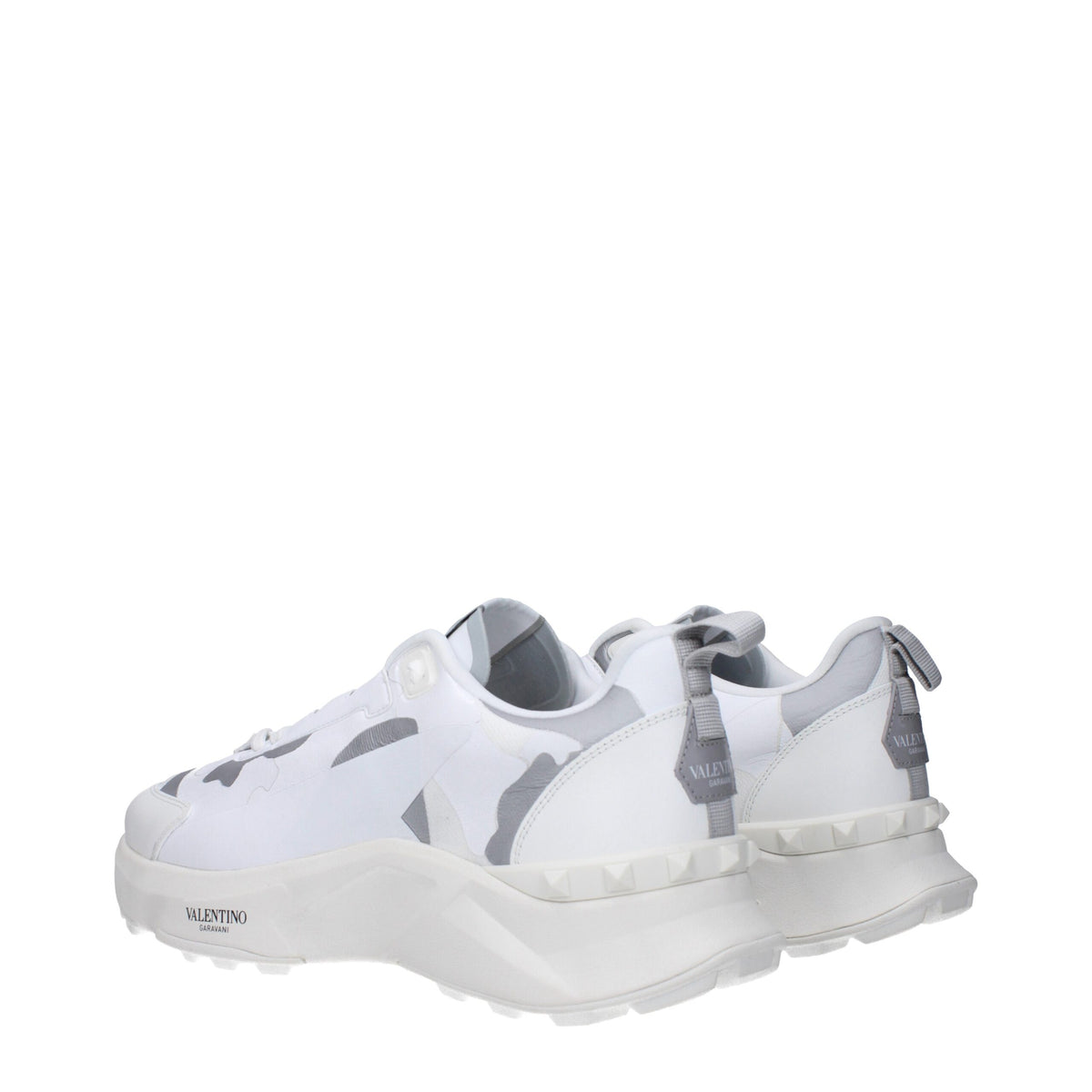 Valentino Garavani White Fabric Athletic Sneakers for Men