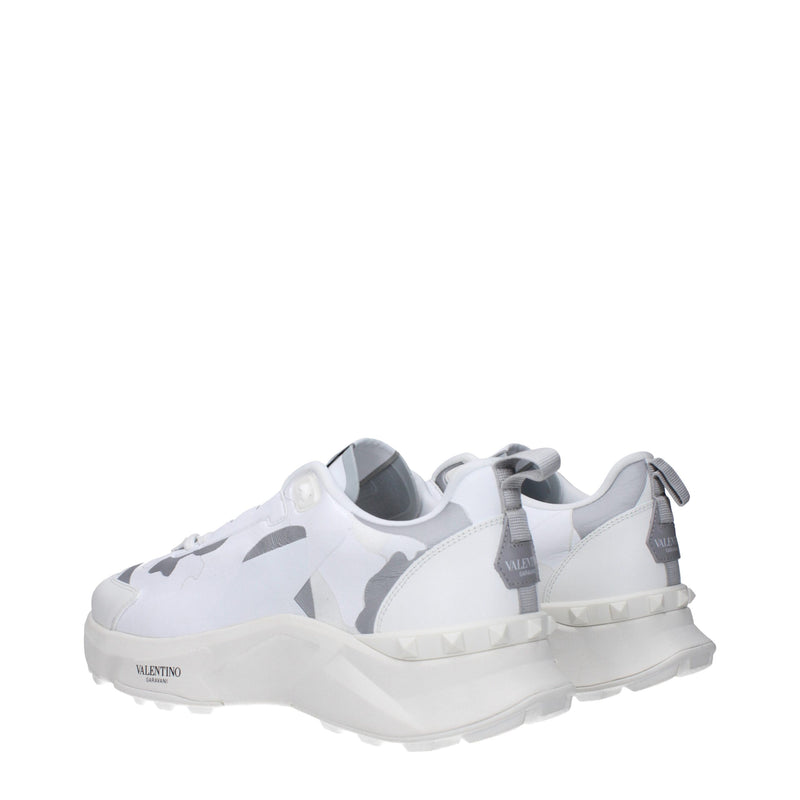 Valentino Garavani White Fabric Athletic Sneakers for Men