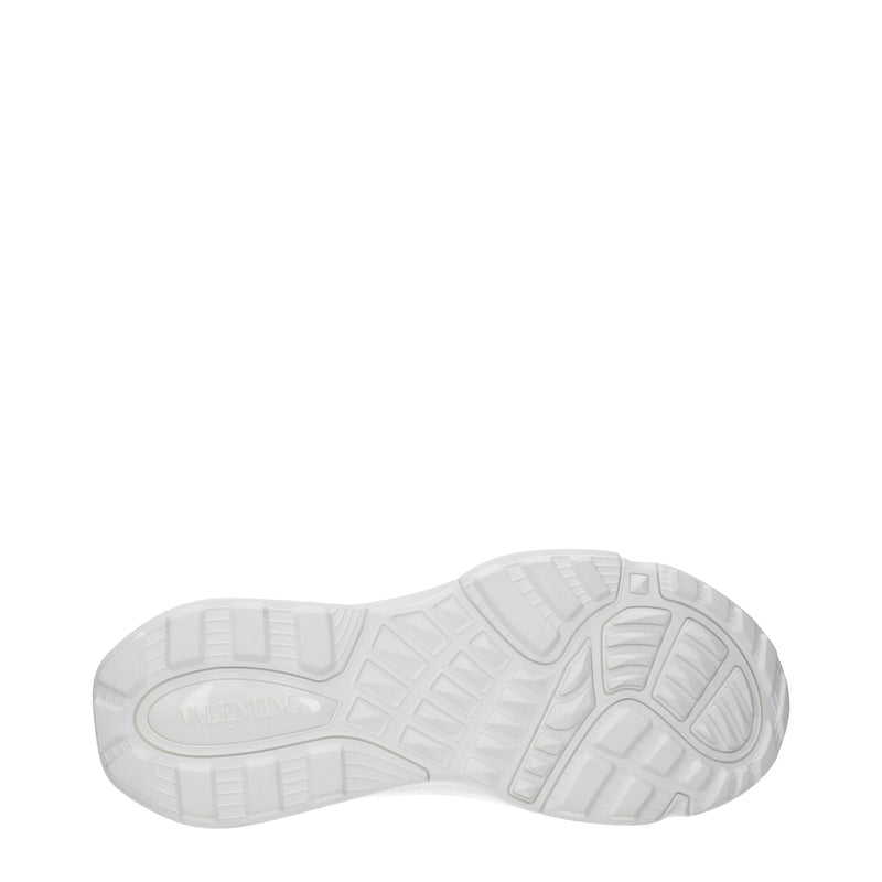Valentino Garavani White Fabric Athletic Sneakers for Men