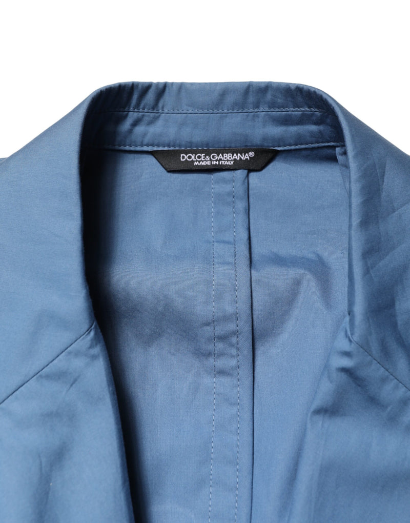 Dolce & Gabbana Blue Cotton Double Breasted 2 Piece Suit