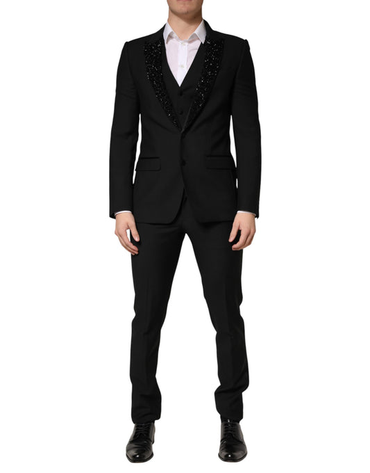 Dolce & Gabbana Costume 3 Pièces Noir en Laine pour Homme