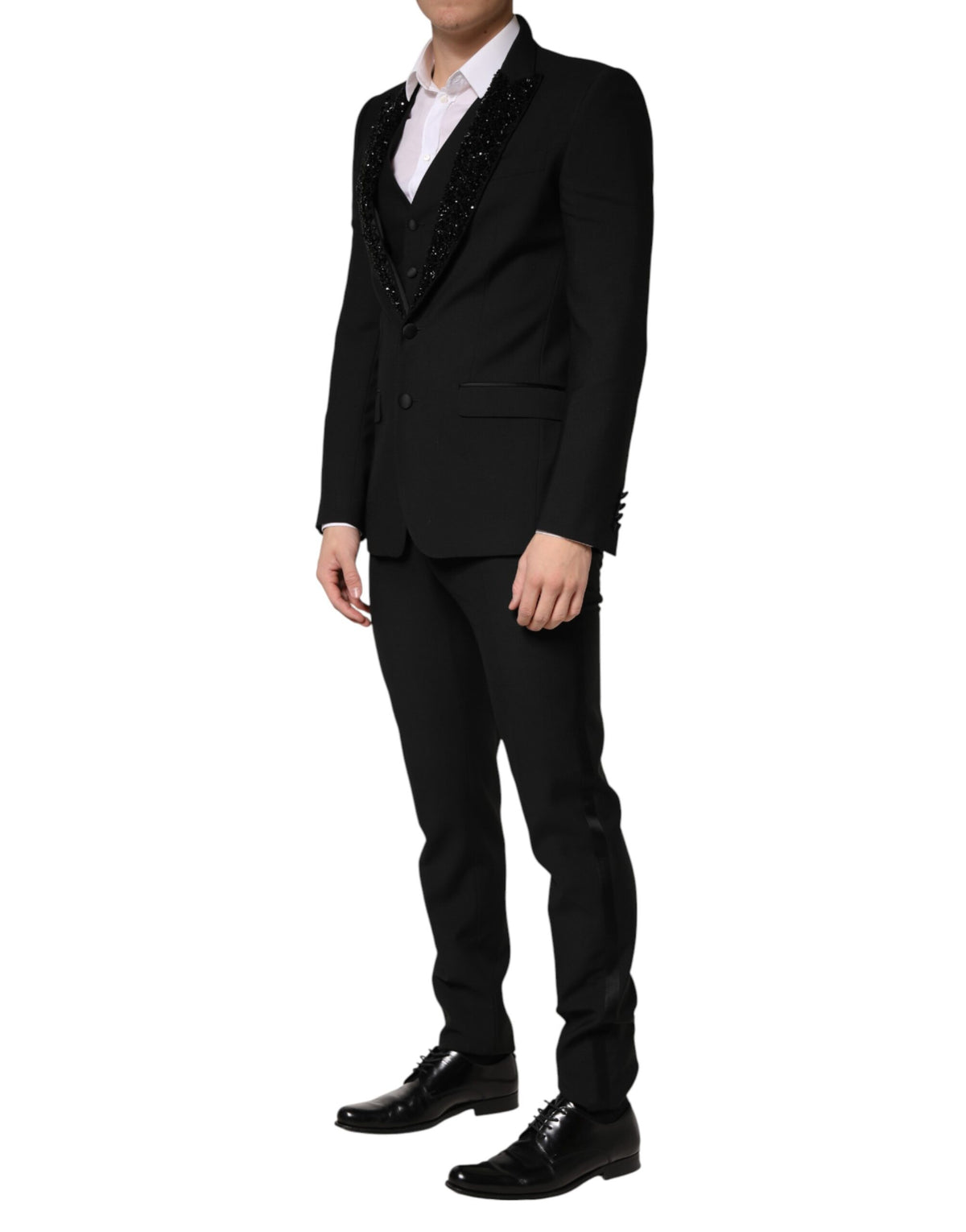 Dolce & Gabbana Black Wool Single Breasted 3 Piece Suit
