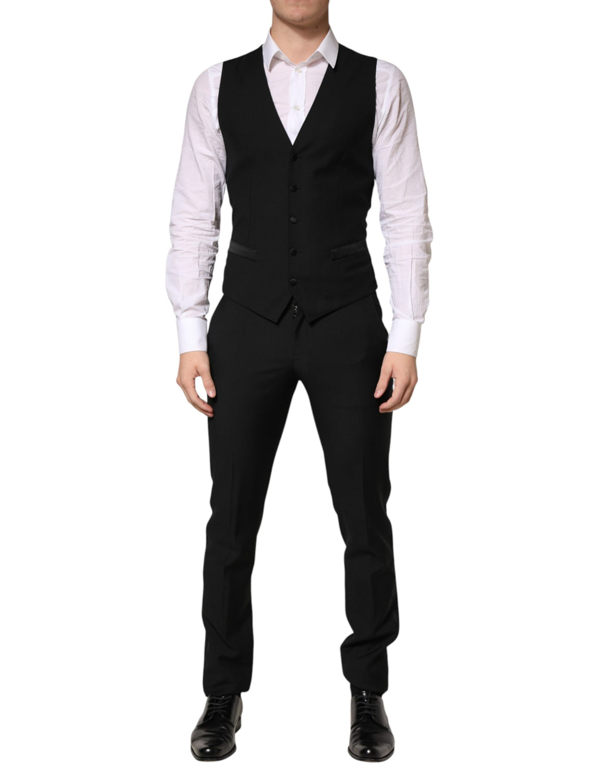 Dolce & Gabbana Black Wool Single Breasted 3 Piece Suit