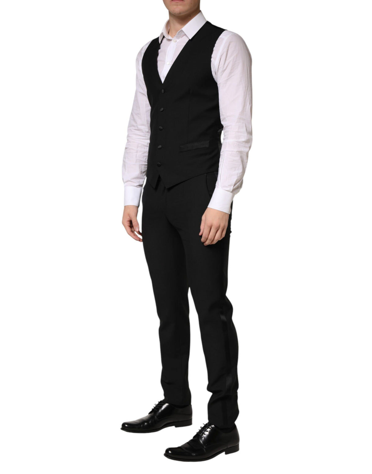 Dolce & Gabbana Black Wool Single Breasted 3 Piece Suit