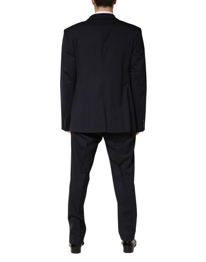Dolce & Gabbana Blue Wool Double Breasted 2 Piece Men Suit