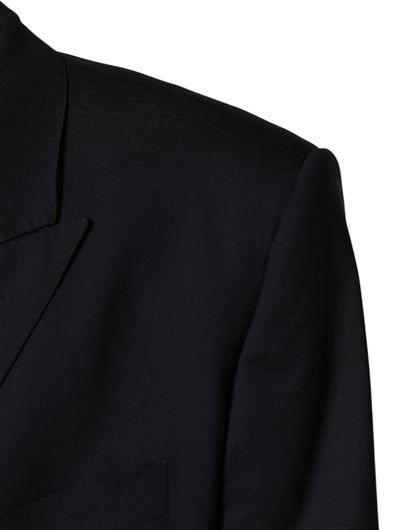 Dolce & Gabbana Blue Wool Double Breasted 2 Piece Men Suit
