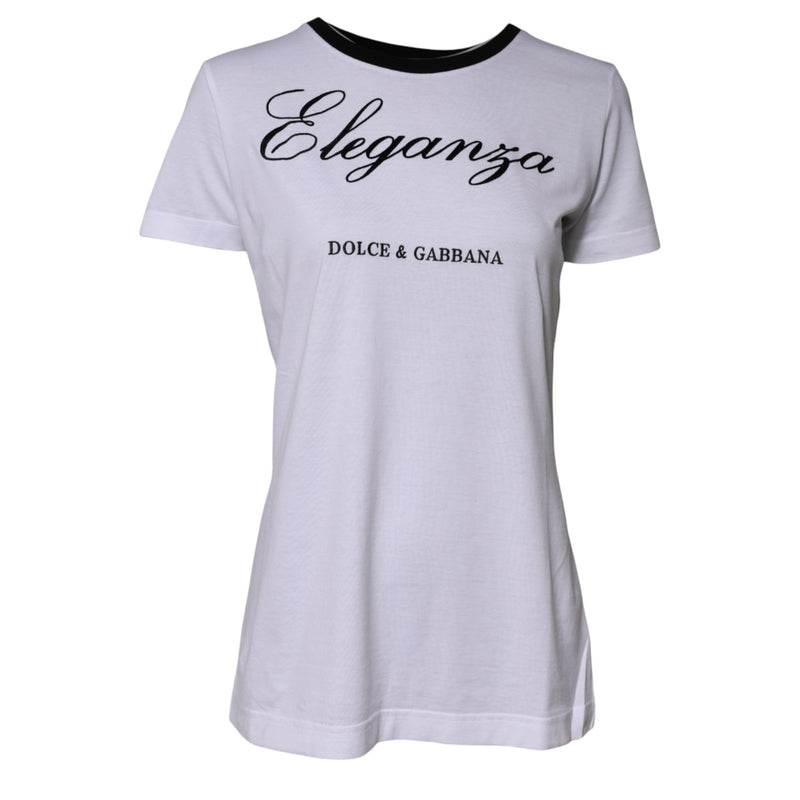 Dolce & Gabbana White Eleganza Cotton Crew Neck Tee
