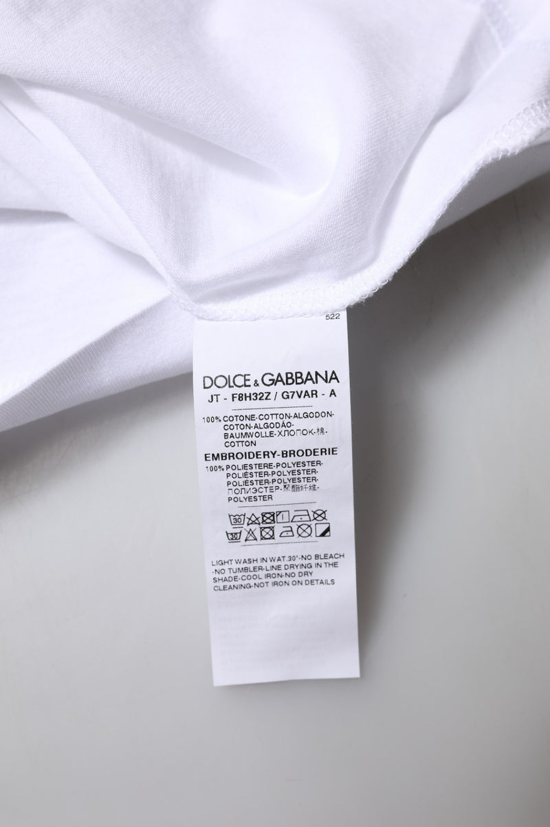 Dolce & Gabbana White Eleganza Cotton Crew Neck Tee
