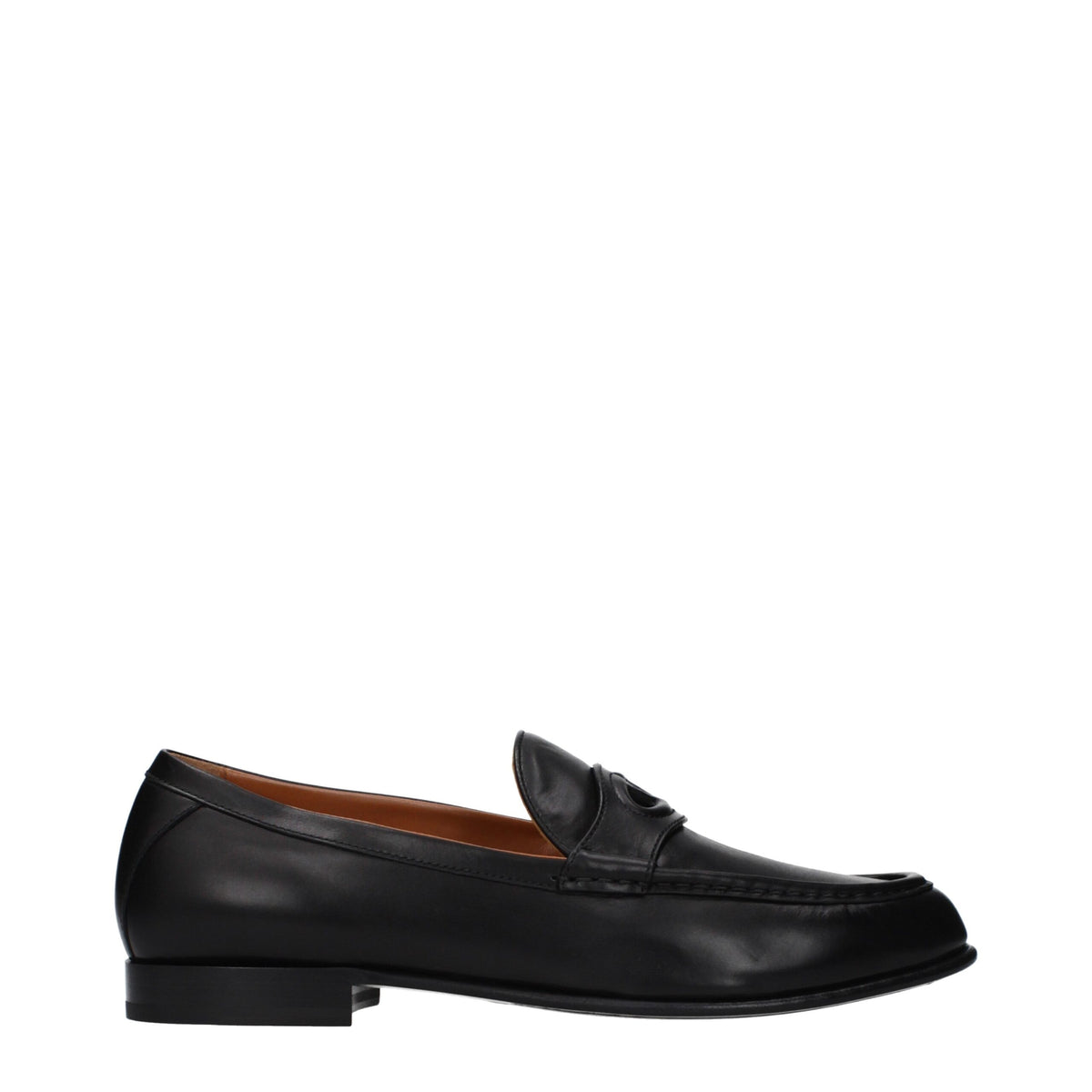 Valentino Garavani Black Leather Slip-On Loafers for Men