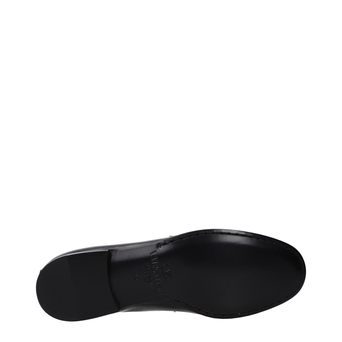 Valentino Garavani Black Leather Slip-On Loafers for Men