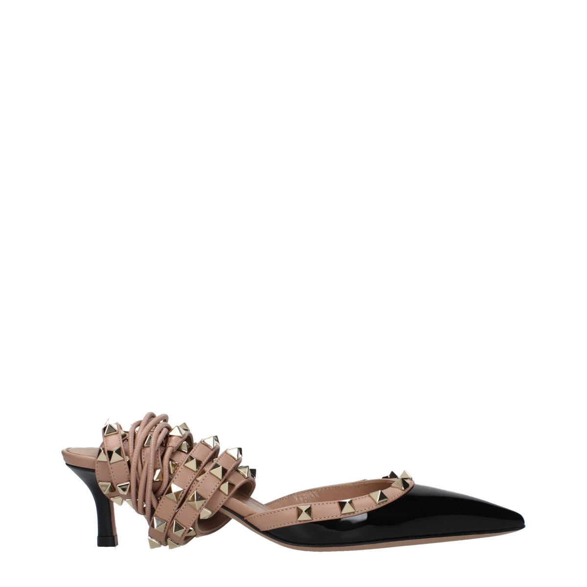 Sandales à bride en cuir noir Valentino Garavani