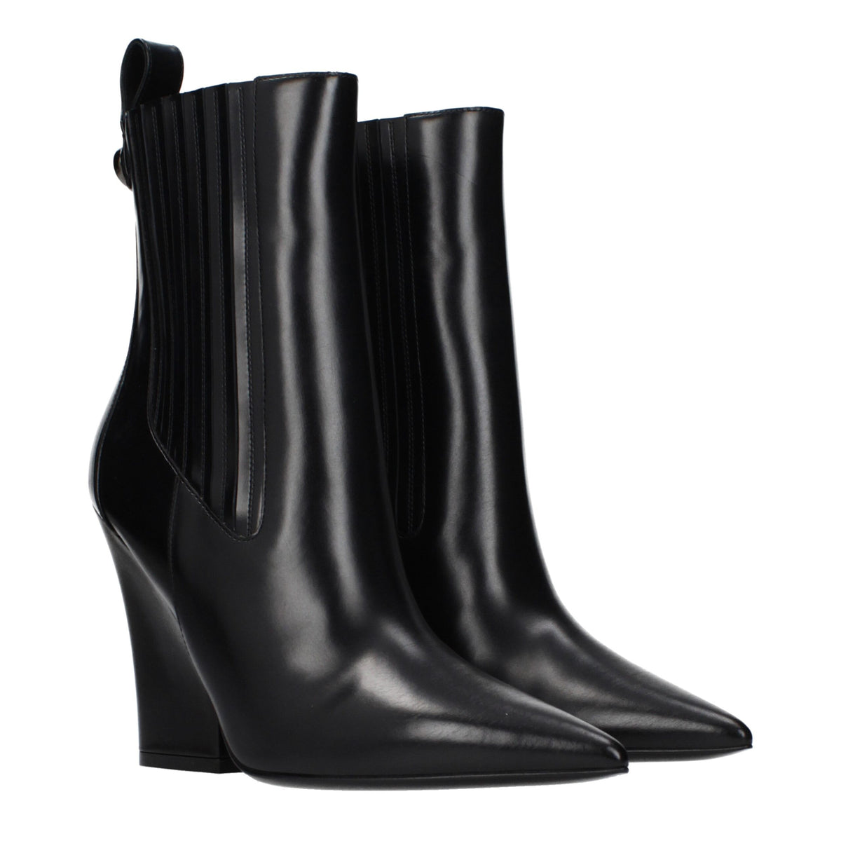 Valentino Garavani Black Leather Ankle Boots for Women