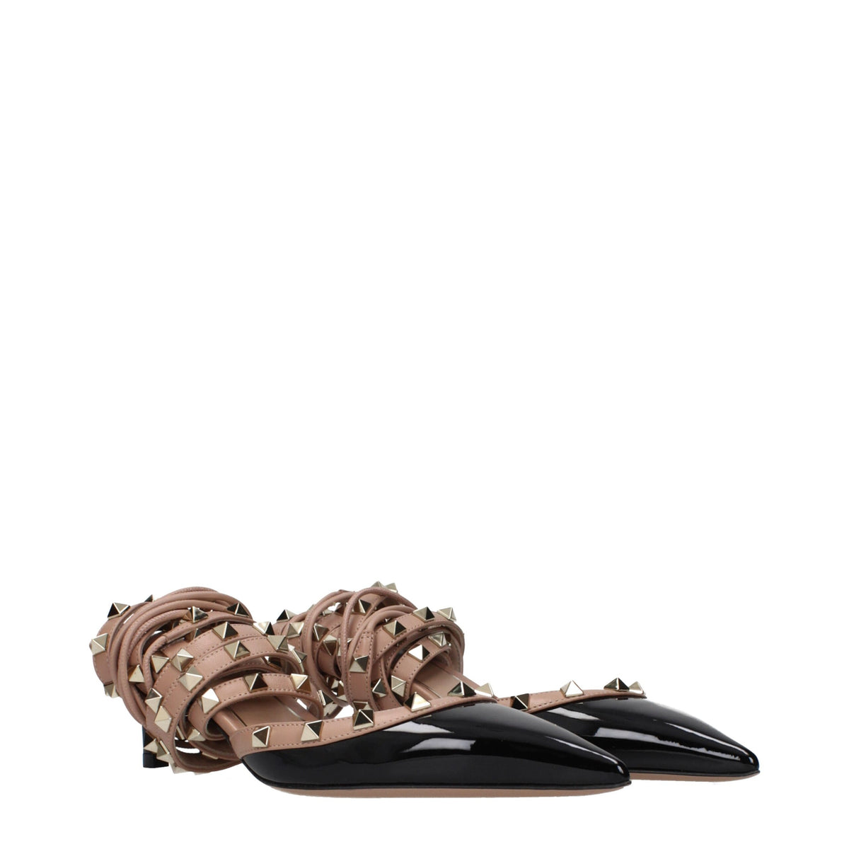 Sandales à bride en cuir noir Valentino Garavani
