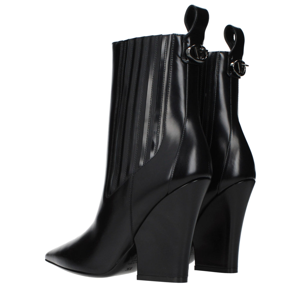 Valentino Garavani Black Leather Ankle Boots for Women