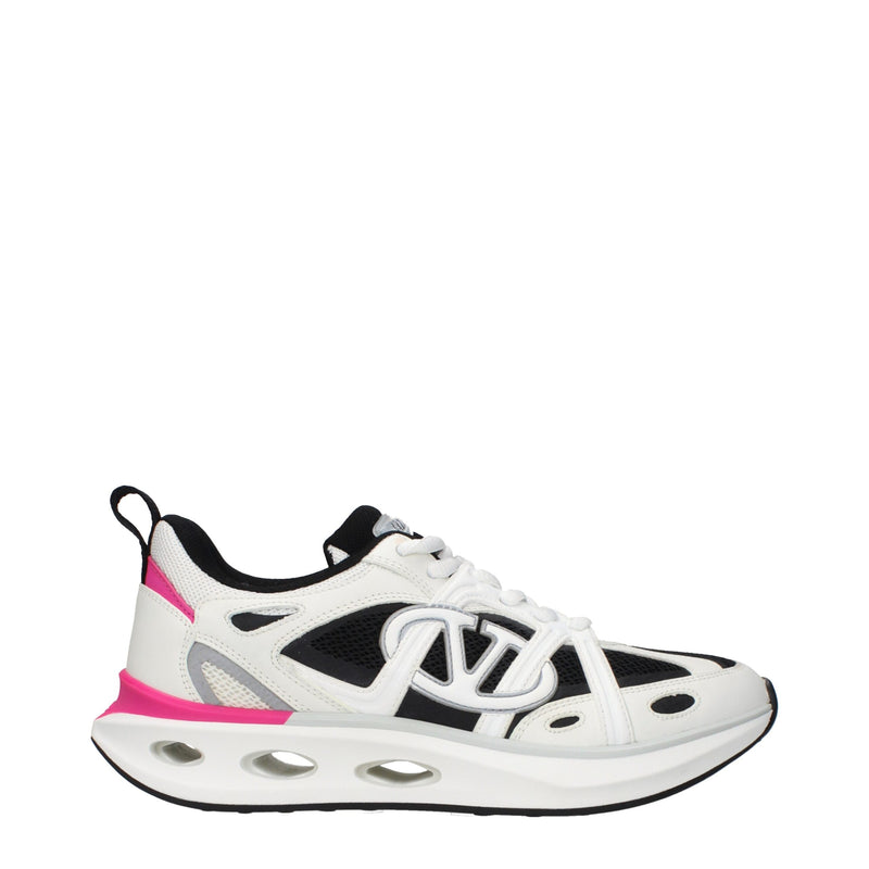 Valentino Garavani White Fabric Athletic Sneakers for Women