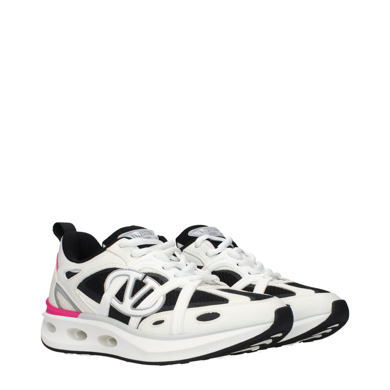 Valentino Garavani White Fabric Athletic Sneakers for Women