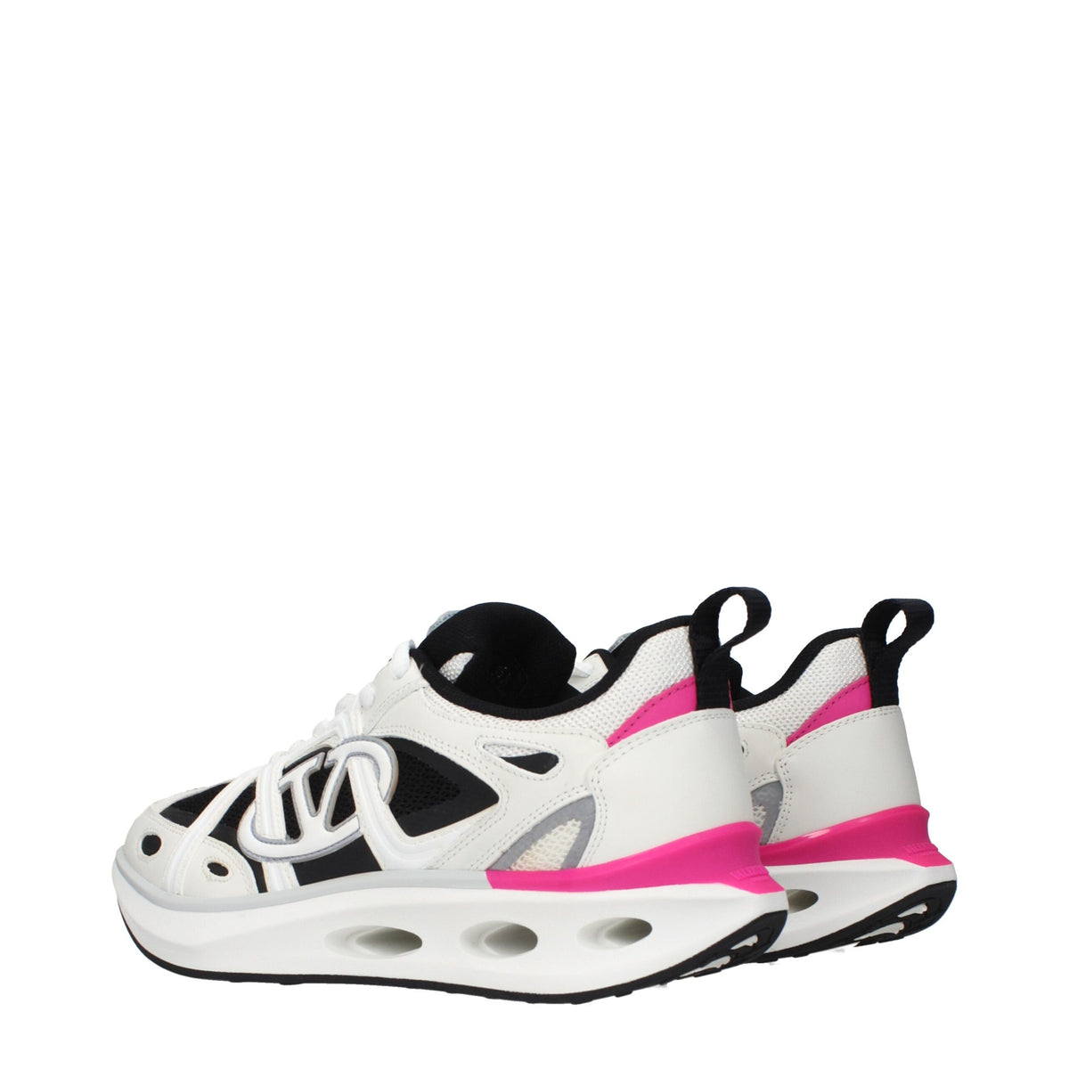 Valentino Garavani White Fabric Athletic Sneakers for Women