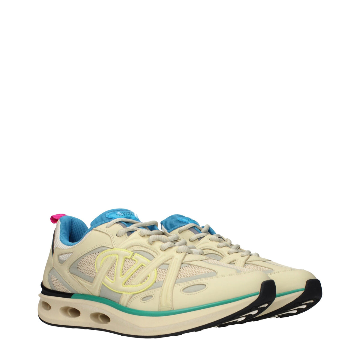Valentino Garavani Beige Fabric Athletic Sneakers for Men