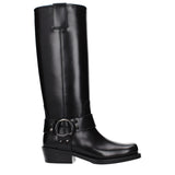 Valentino Garavani Black Leather Boots with Studs